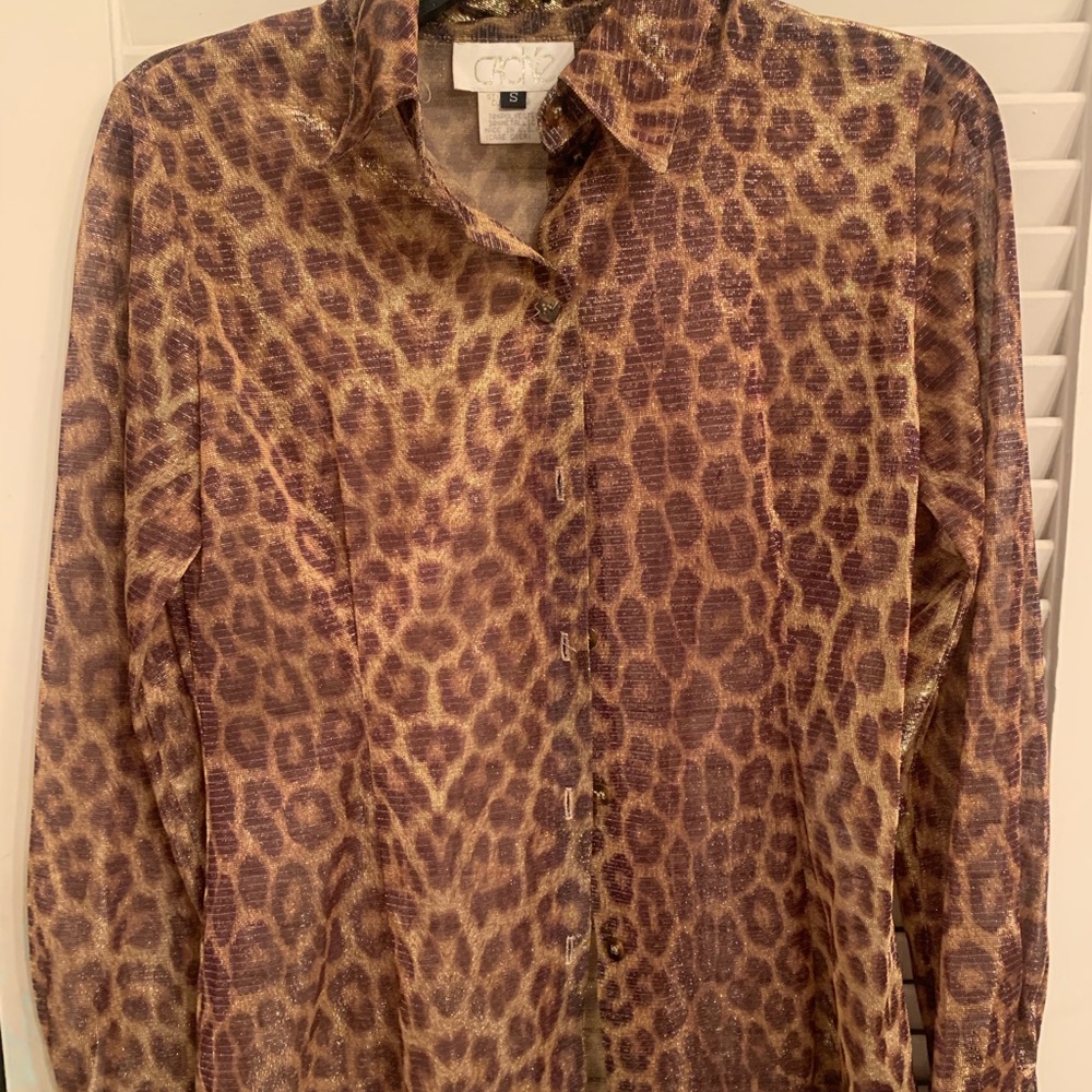 Vintage Cache Leopard Print Top - image 1